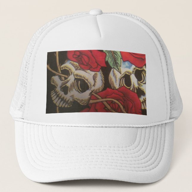 Casquette Crânes/roses (Devant)