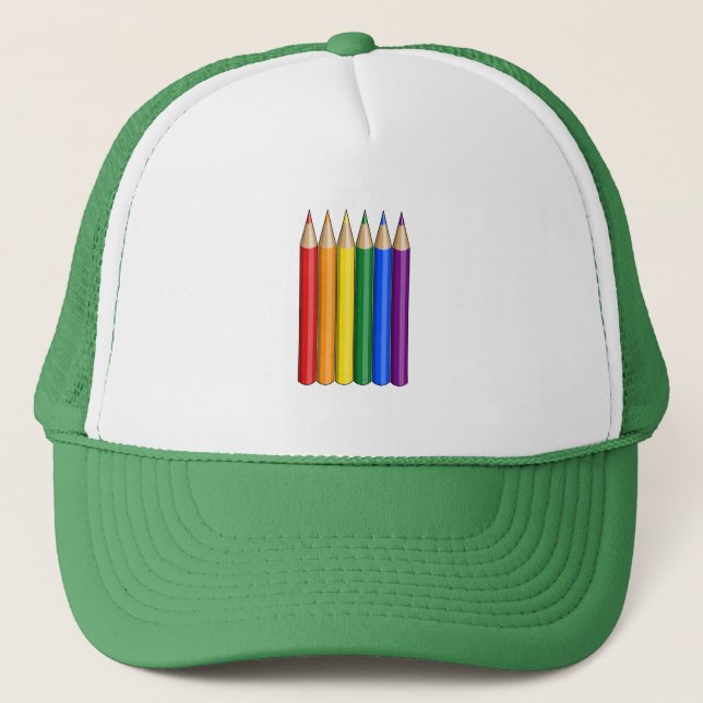 Casquette Crayons de fierté arc en ciel (Devant)
