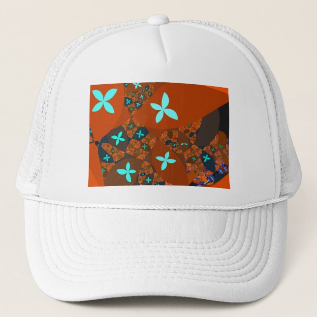 Casquette Crazy Quilt Fractal Abstrait (Devant)