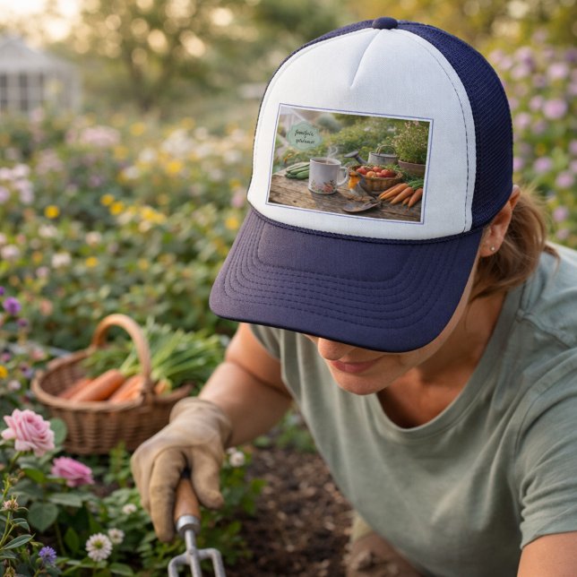 Casquette Create your own Coffee before gardening (Create your own Coffee before gardening Trucker Hat. You can add your own name to personalize. )