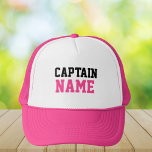 Casquette Create Your Own Custom Captain Name Pink<br><div class="desc">Create Your Own Custom Captain Name Pink Trucker Hat. Choose the color of the hat from the options menu.</div>