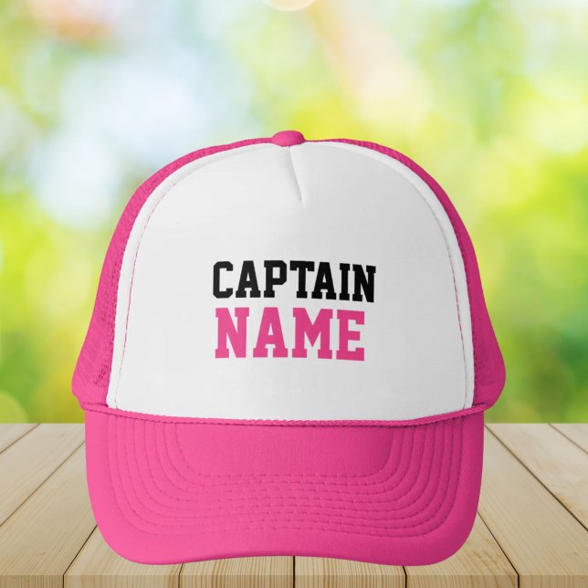 Casquette Create Your Own Custom Captain Name Pink (Captain trucker hat)