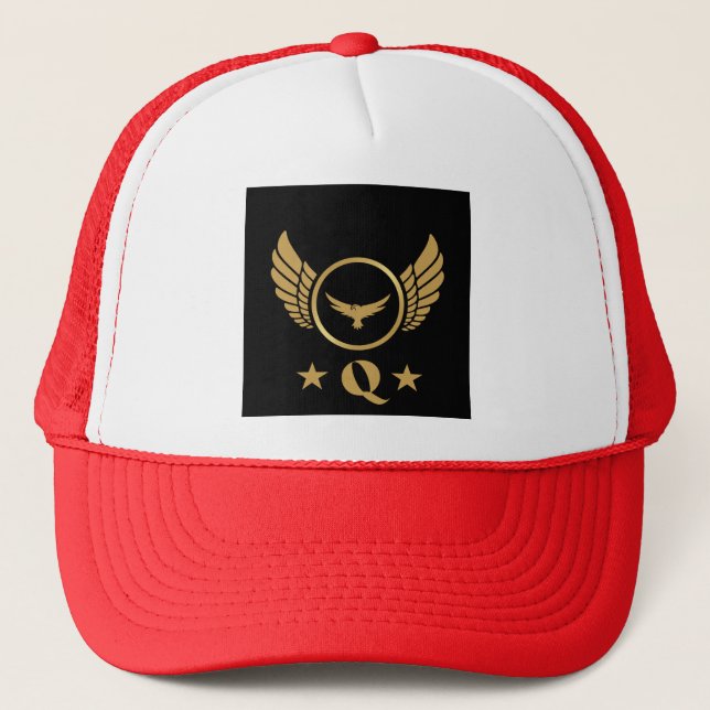 Casquette Création d'une lettre Q Gold Eagle avec une image  (Devant)