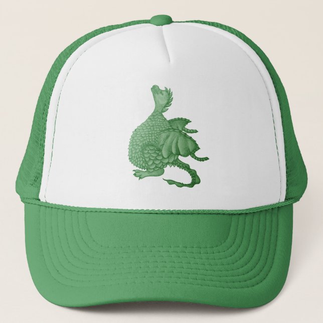 Casquette créature imaginaire mythique dragon vert mignon (Devant)