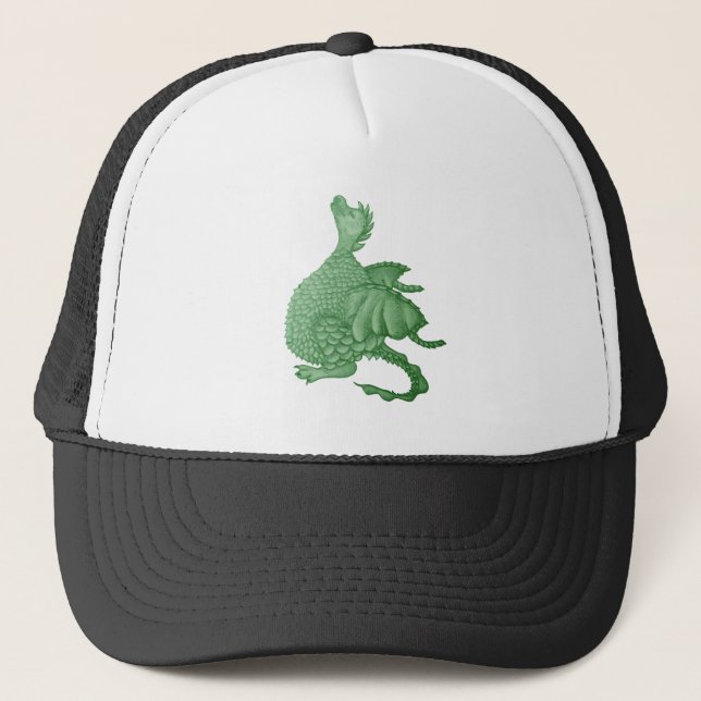 Casquette créature imaginaire mythique dragon vert mignon (Devant)