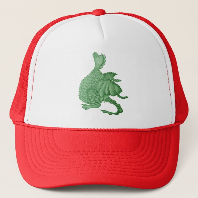 Casquette créature imaginaire mythique dragon vert mignon (Devant)