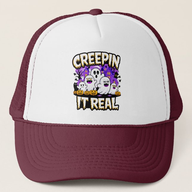 Casquette Creepin'It Real | Éffrayant Halloween Design Fun (Devant)