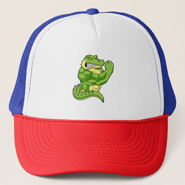 Casquette Crocodile comme Bodybuilder & grands Muscles (Devant)
