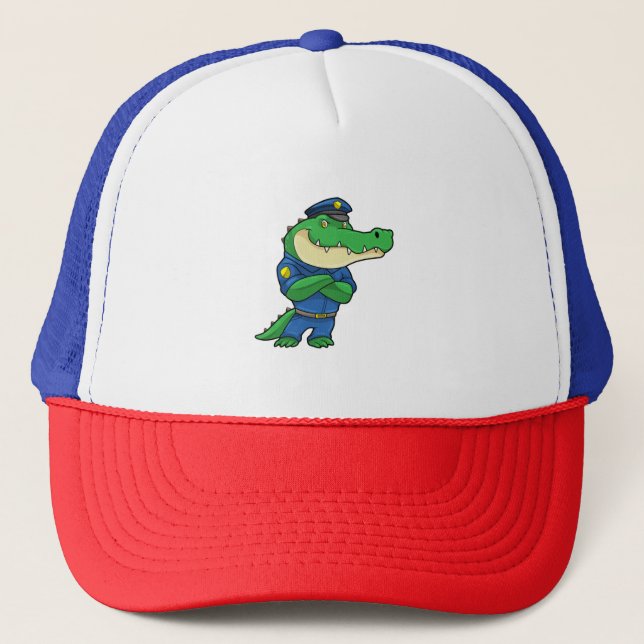 Casquette Crocodile en tant qu'officier de police en uniform (Devant)