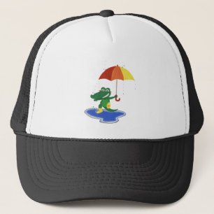 Casquette Crocodile mignon sous la pluie