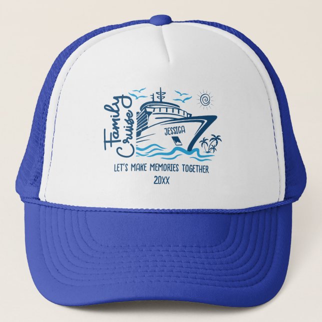 Casquette Croisière en famille Faisons des souvenirs et un n (Devant)