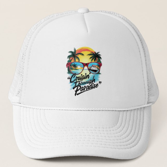 Casquette Croisine" à travers le paradis : Vibes d'évasion t (Devant)