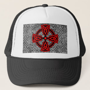 Casquette Croix celtique rouge Arrière - plan en détresse