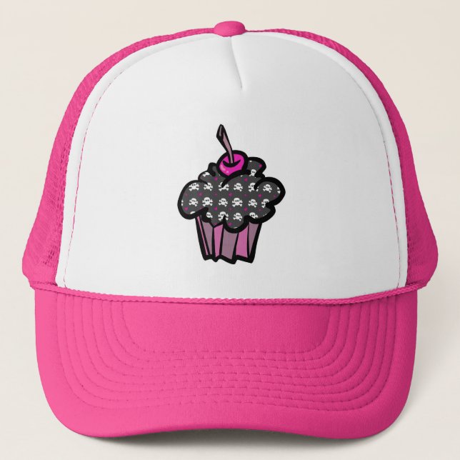 Casquette croix de crâne goth cupcake (Devant)