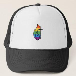 Casquette Croix de Flamme Arc-en-ciel Vintage Design Vectori