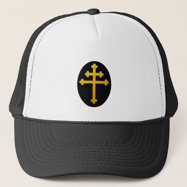 Casquette Croix de Lorraine d'or sur Noir / Christian (Devant)