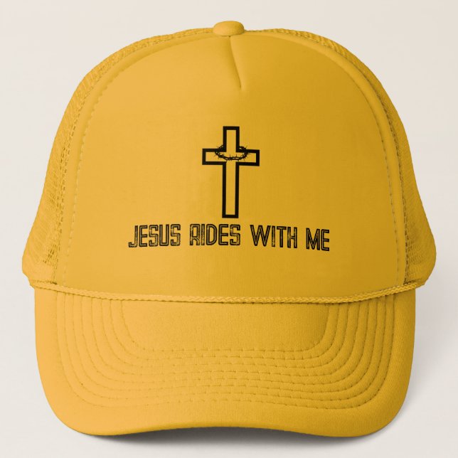 Casquette Croix épines Jésus se déplace avec moi (Devant)