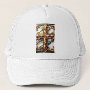 Casquette Croix éthérée sculptée dans le Marbre blanc