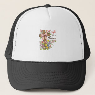 Casquette Croix florale chrétienne - Il est ressuscité Relig