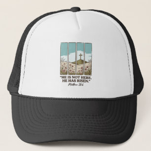 Casquette Croix florale chrétienne Matthieu 28_6 Vintage