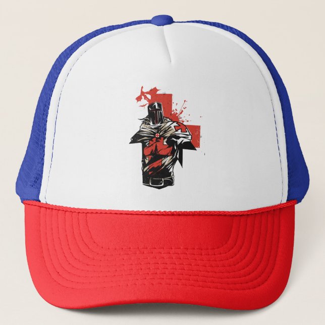 Casquette Croix-Rouge Saint George Christian Crusader (Devant)