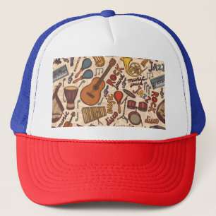Casquette Croquis Musical : Colorful Vintage sans couture.