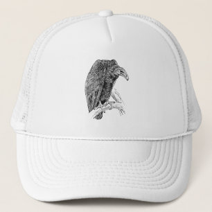 Casquette Croquis réaliste d'oiseau de vautour
