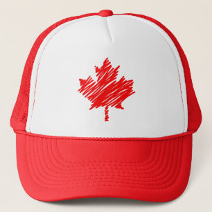 Casquette Croquis rouge canadien Feuille d'érable stylé