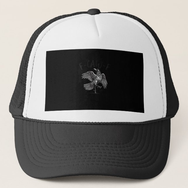 Casquette Crow, F-Caw-F Funny Bird Retro Graphic (Devant)