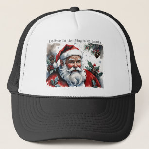 Casquette Croyez à la magie de Santa avec le houx de Noël
