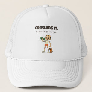 Casquette Crushing It - Drôle Cartoon Gym Trucker Chapeau