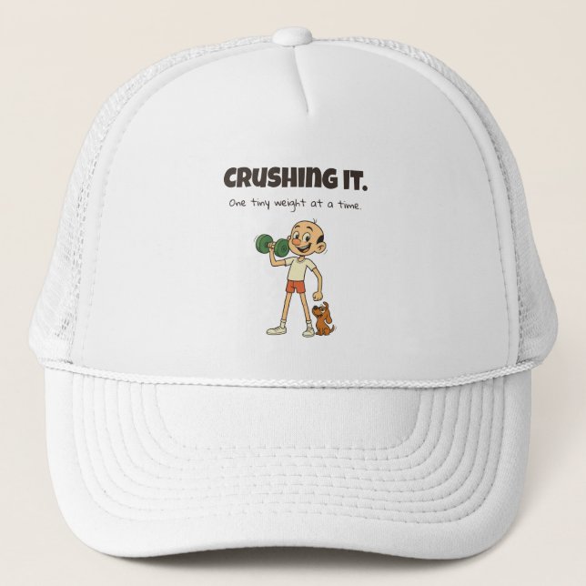 Casquette Crushing It - Drôle Cartoon Gym Trucker Chapeau (Devant)