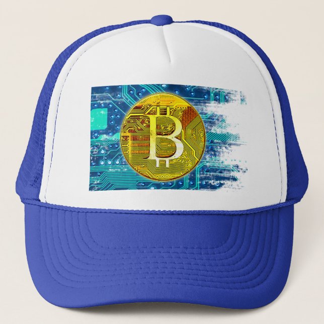 Casquette Cryptomonnaie Bitcoin & Chip (Devant)