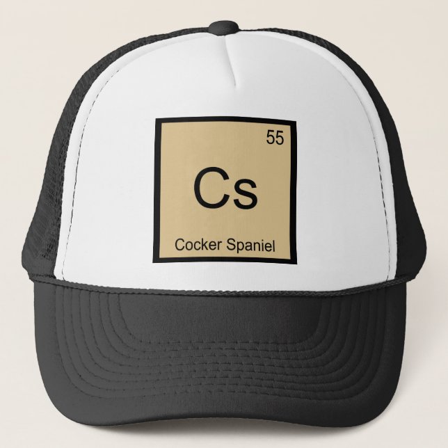 Casquette Cs - Cocker Spaniel Chimie Élément Symbole Tee (Devant)