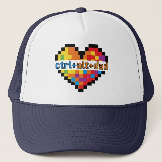 Casquette ctrl + alt + papa Papa geek (Devant)