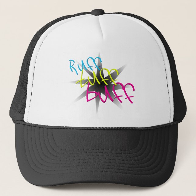 Casquette Cuir épais de tuf de Ruff, souffle au néon (Devant)
