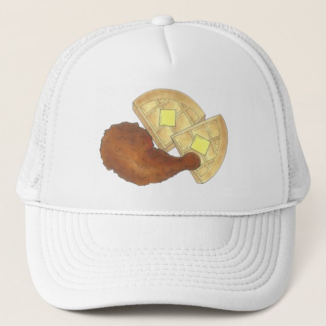 Casquette Cuisine soule classique Poulet frit et gaufres Din (Devant)