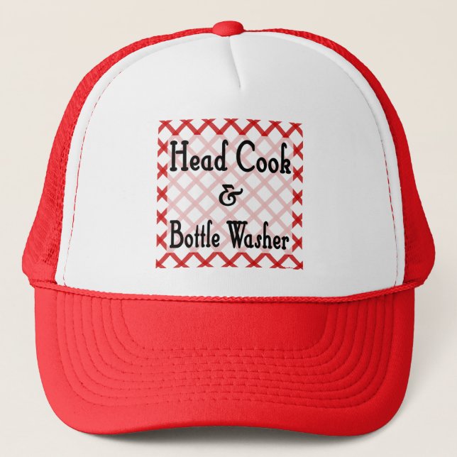 Casquette Cuisinier en chef et laveur de bouteilles dicton d (Devant)