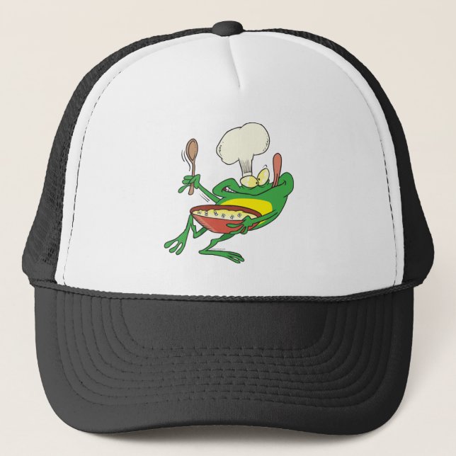 Casquette Cuisinier grenouille cartoon drôle idiot (Devant)