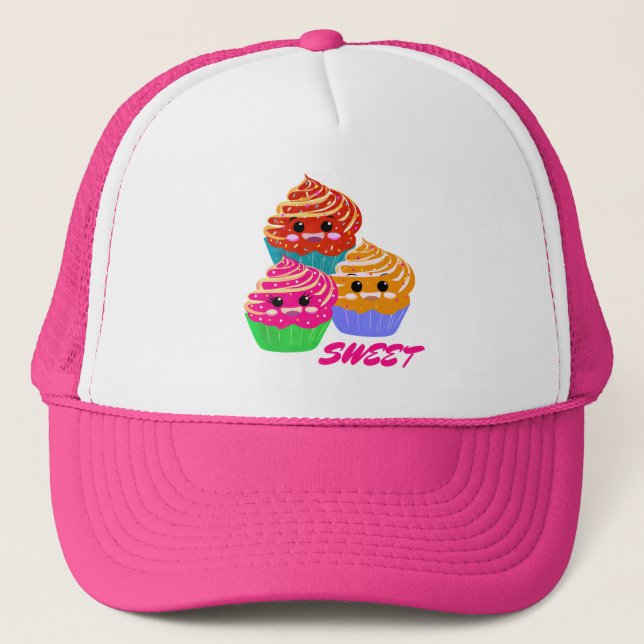 Casquette cupcakes colorés (Devant)
