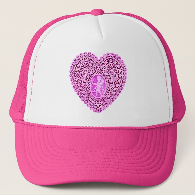 Casquette CUPID LACE HEART , Pink Violet (Devant)