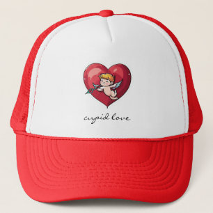 Casquette Cupidon sur le coeur rouge