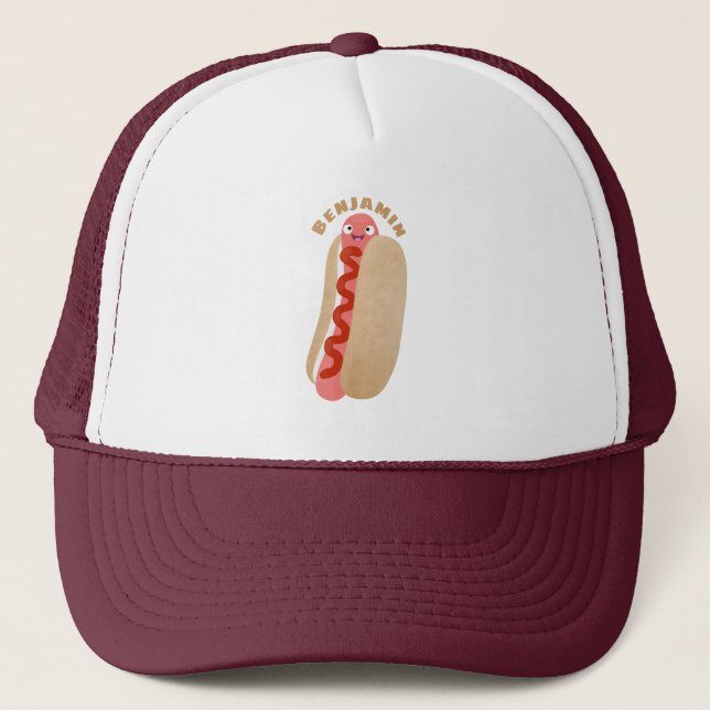 Casquette Curieux hot dog Weiner dessin animé (Devant)