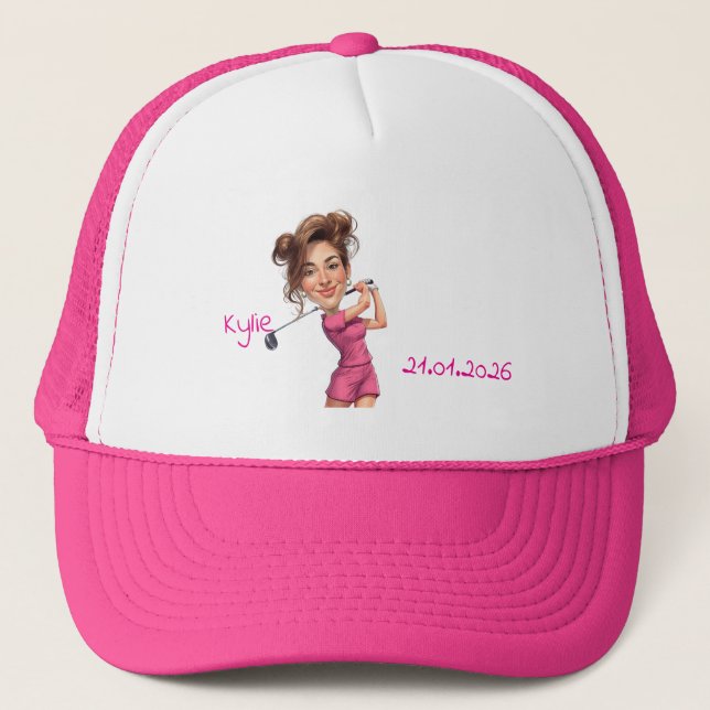 Casquette Custom Caricature Photo Tennis Mom (Devant)