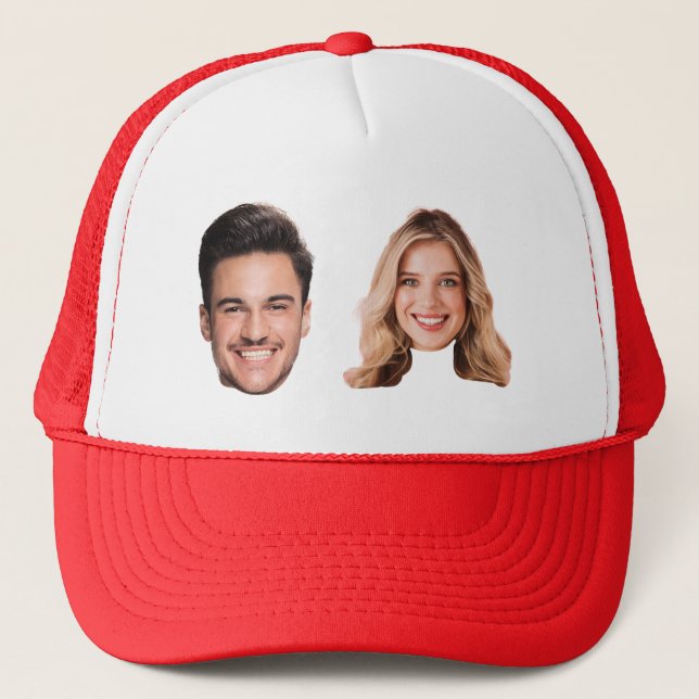 Casquette Custom Couple Face Love Hat | Anniversary Gift (Devant)