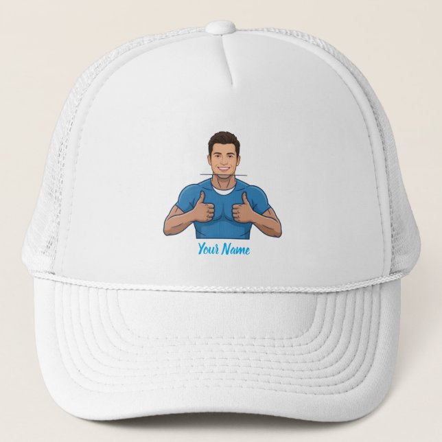 Casquette Custom Face & Name Trucker Hat Personalized Summer (Devant)