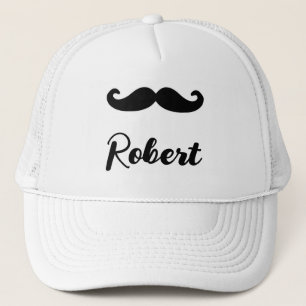 Casquette Custom name black handlebar moustache