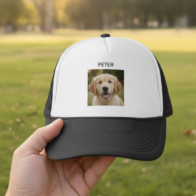 Casquette Custom Pet Photo Trucker Hat Personalized Dog  (Créateur téléchargé)