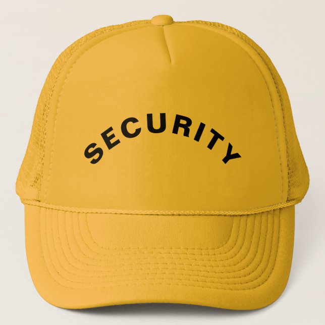 Casquette Customizable SECURITY Text Statement Yellow (Devant)