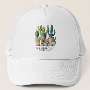 Casquette Cute aquarelle cactus succulents dans les pots